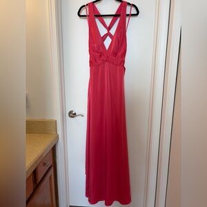 BCBGMaxAzria Vibrant Pink Backless Dress